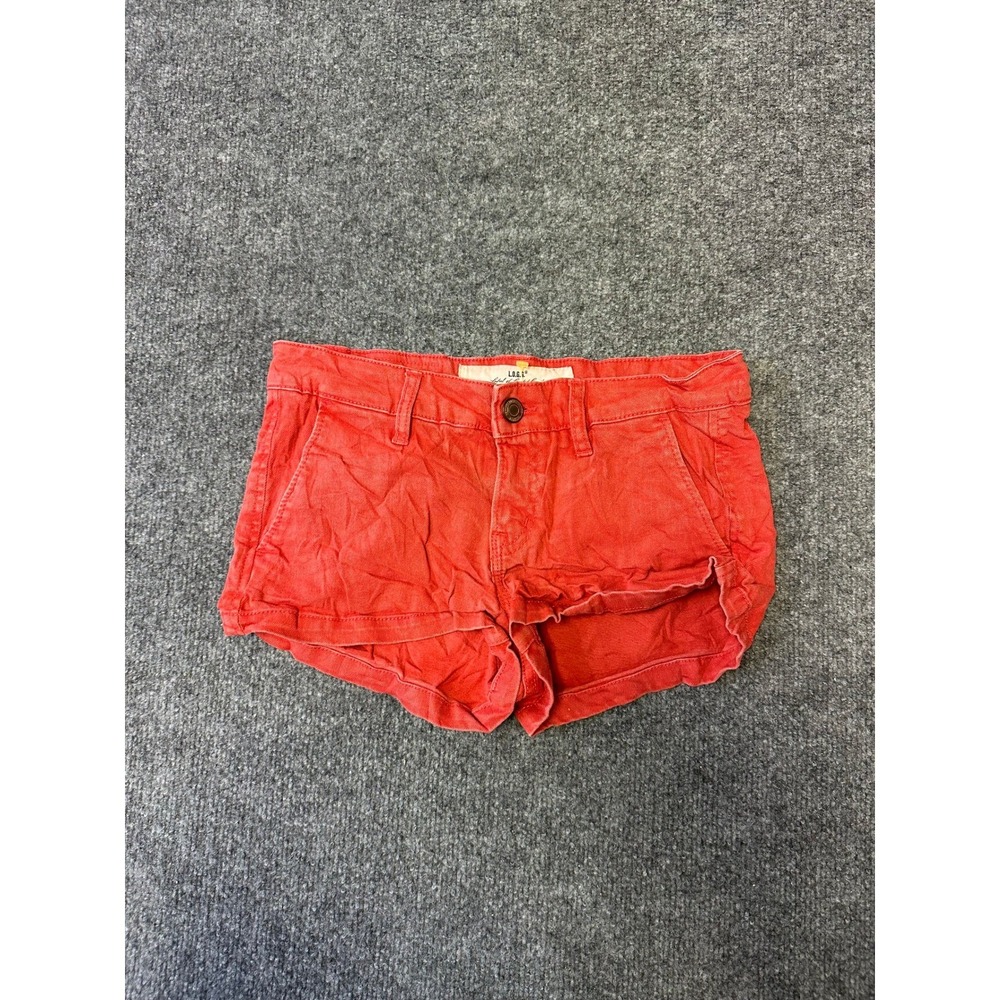 H&M L.O.G.G. Shorts Womens Size 4 Red Chino Casual Low Rise Summer Mini Pocket